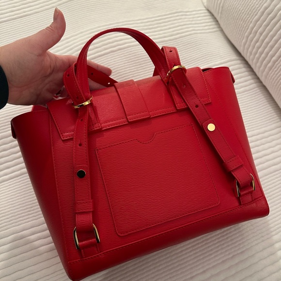 Senreve Midi Maestra in Red Chili Mimosa Leather - Crossbody/Backpack - Picture 3 of 8